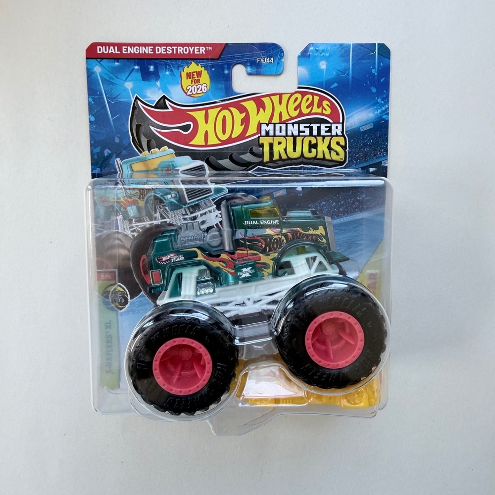 Hot Wheels Monster Trucks Dual Engine Destroyer Green X-Raycers XL 2026 FYJ44